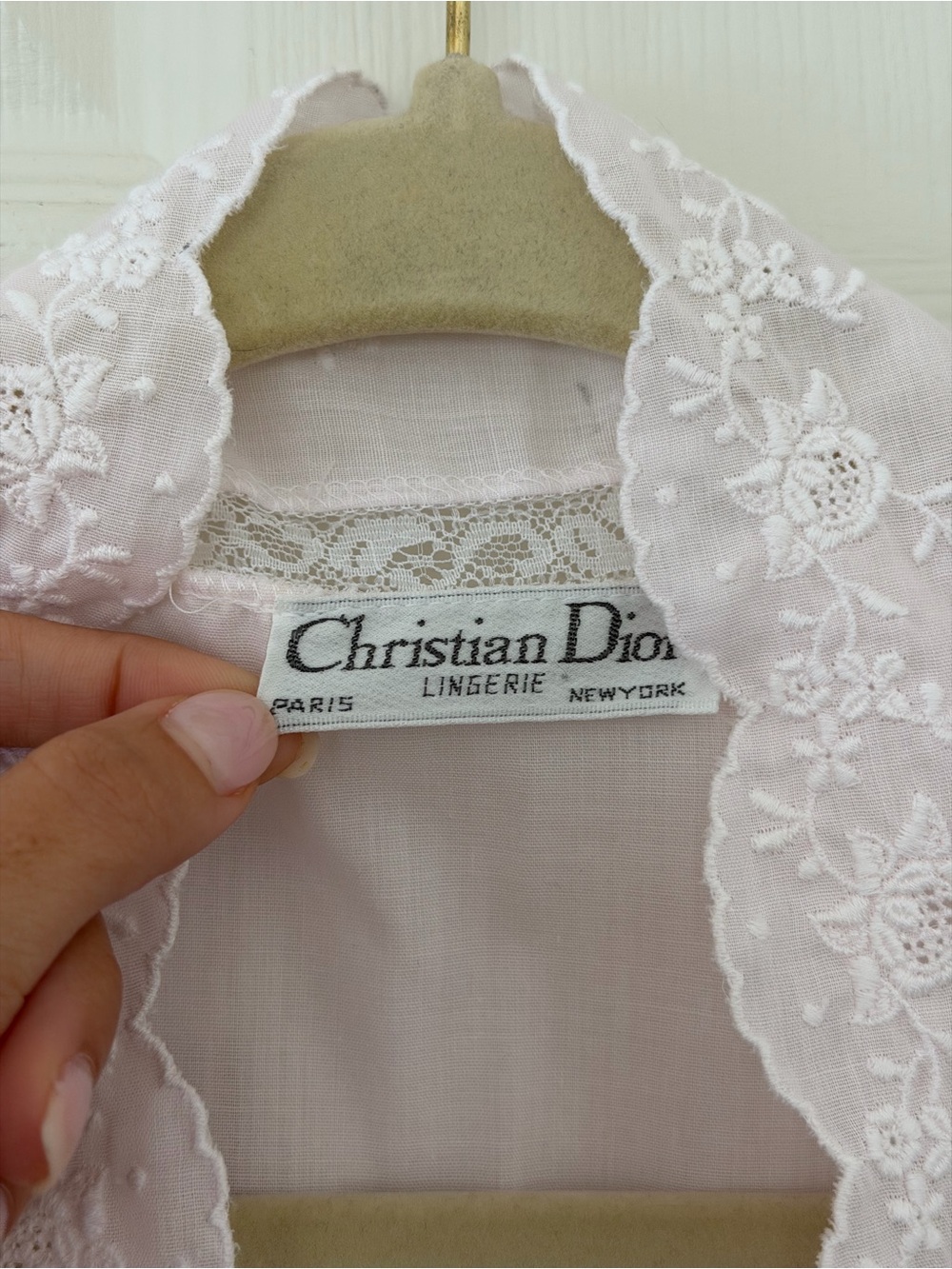 Vintage Christian Dior Lingerie Sheer Pink Lace Peignoir Robe - one size - Picture 3 of 11